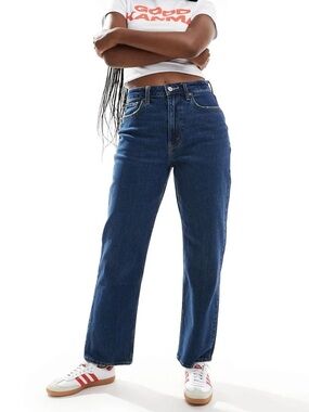 Abercrombie Vintage High Rise Straight Jean - Dark Wash Size 28 / 6 Long